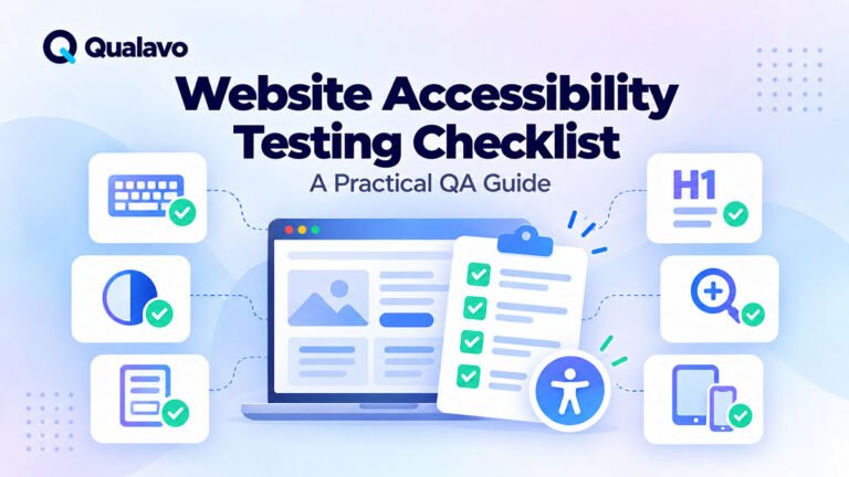 Website accessibility testing checklist covering keyboard navigation, focus, forms, contrast, headings, zoom, and mobile accessibility